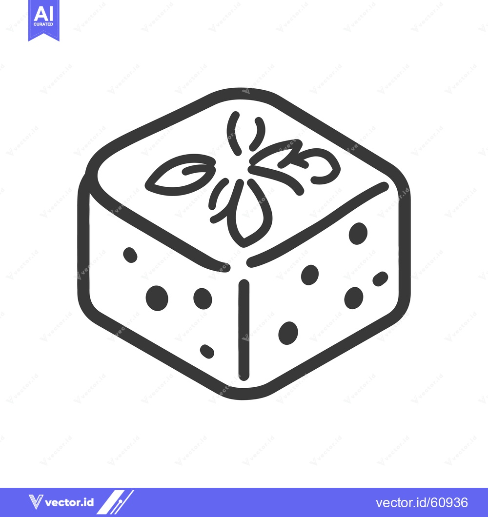 Premium Vector dari A cubic sweet treat with floral design