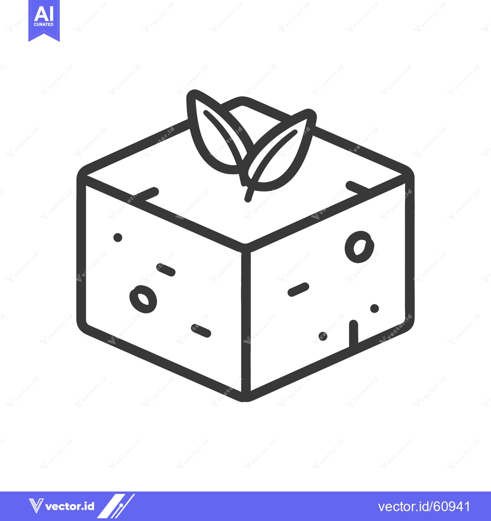 Premium Vector dari Cubic Block with Sprouting Leaves Representing Growth