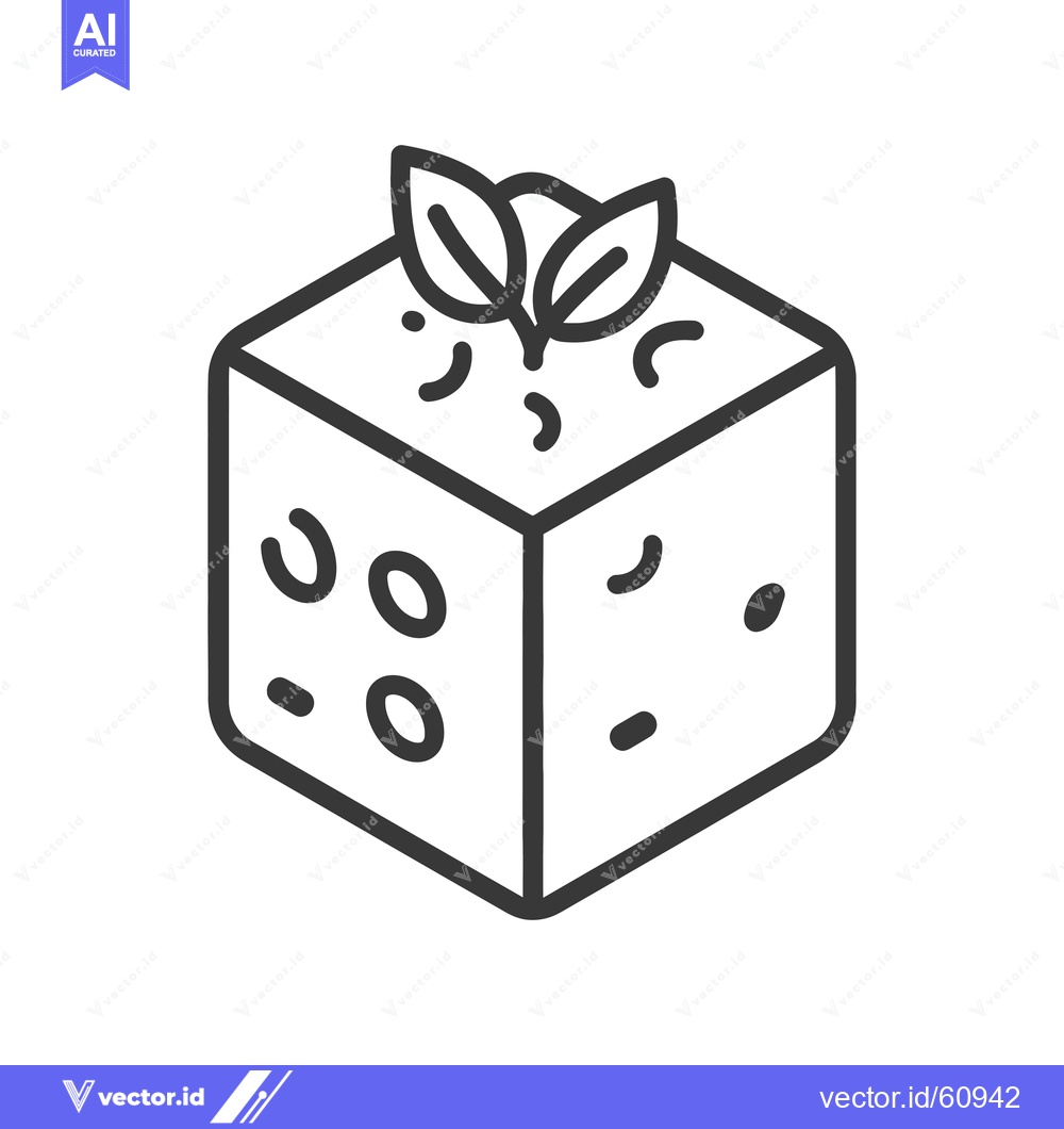 Premium Vector dari Growing Plants in a Cubic Container