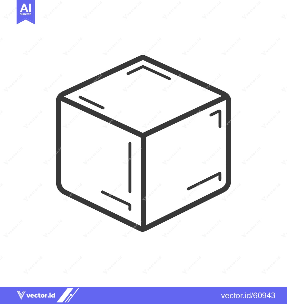 Premium Vector dari A Simple Line Drawing Of A Cube