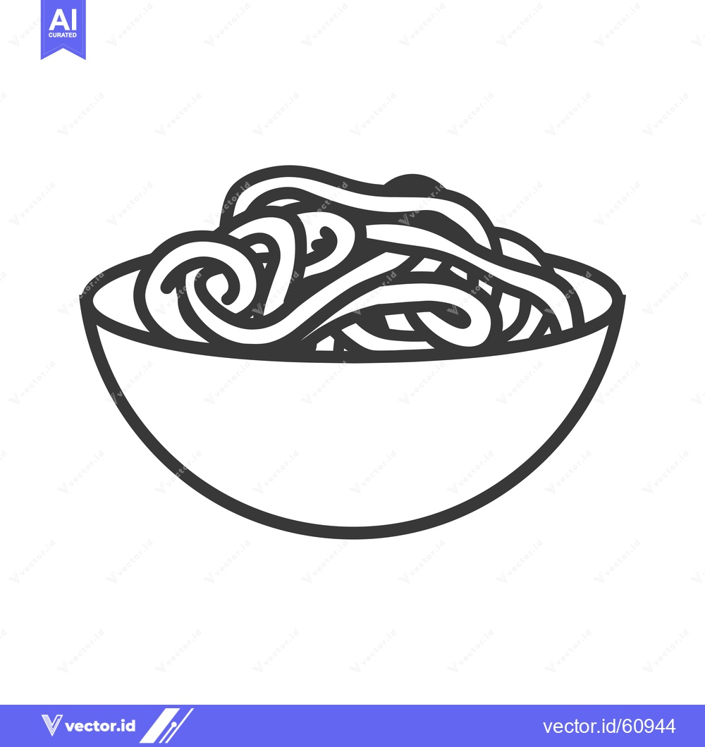 Premium Vector of A bowl of noodles a simple food illustration