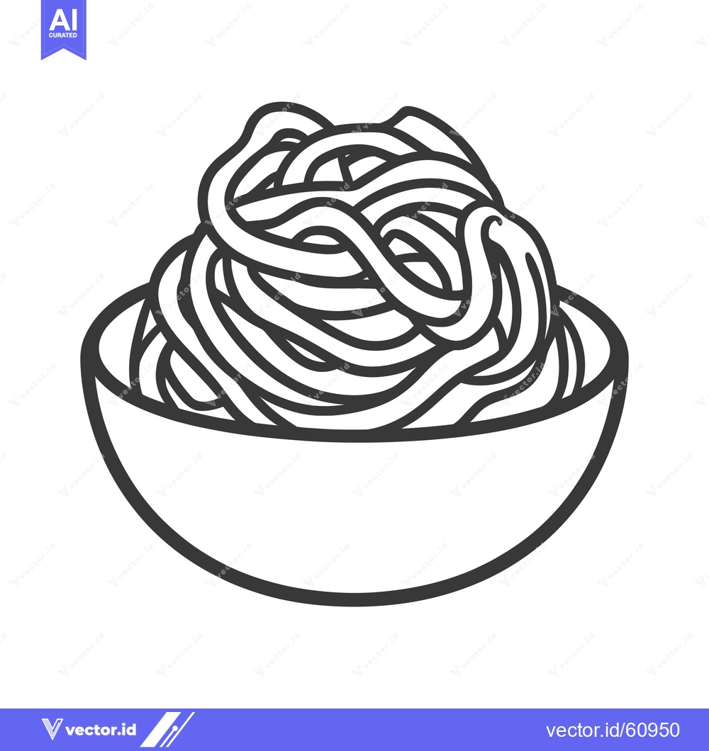 Premium Vector of A Bowl of Spaghetti Noodles Ready to Eat