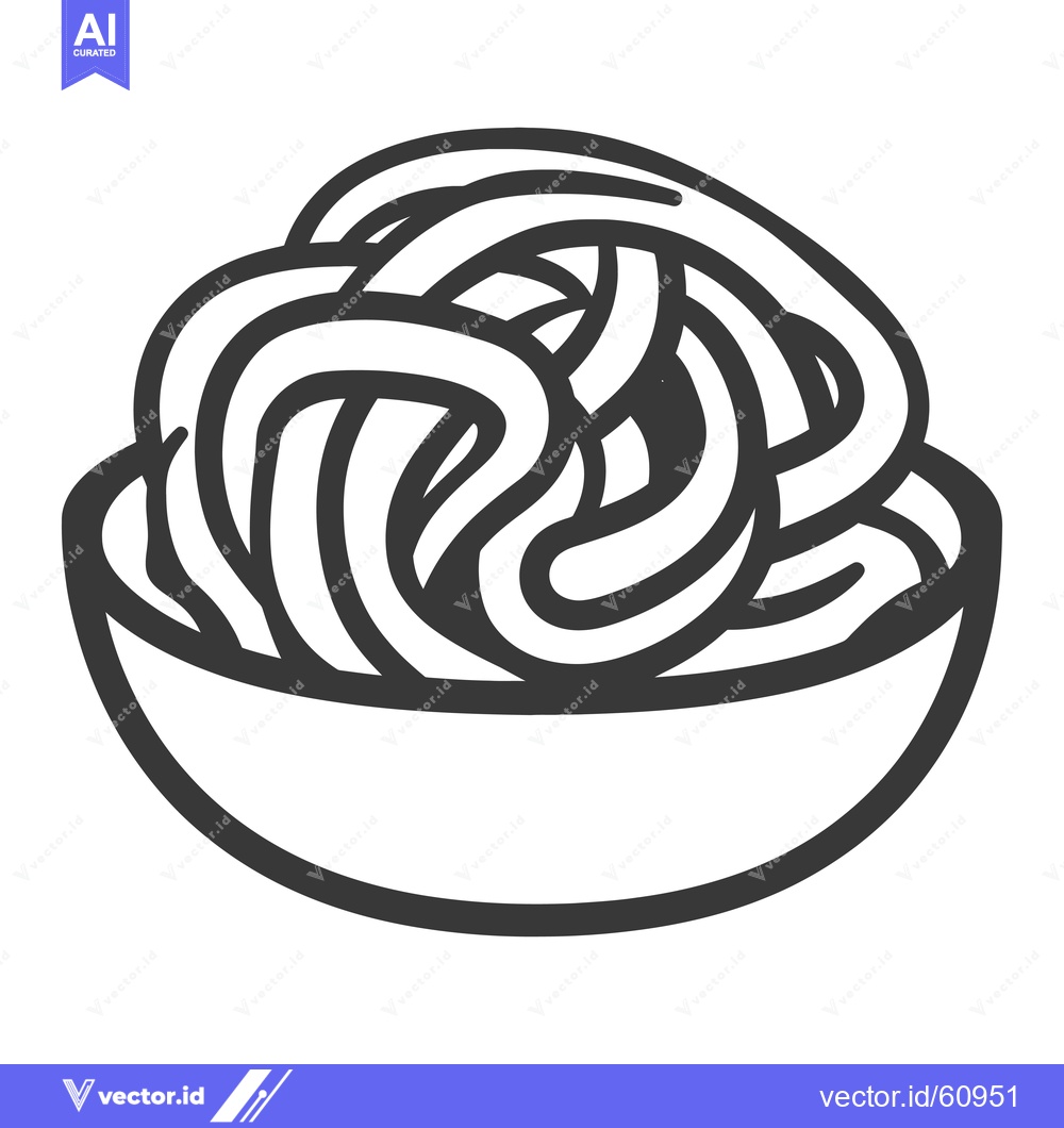 Premium Vector dari A Bowl of Spaghetti Noodles Ready To Eat