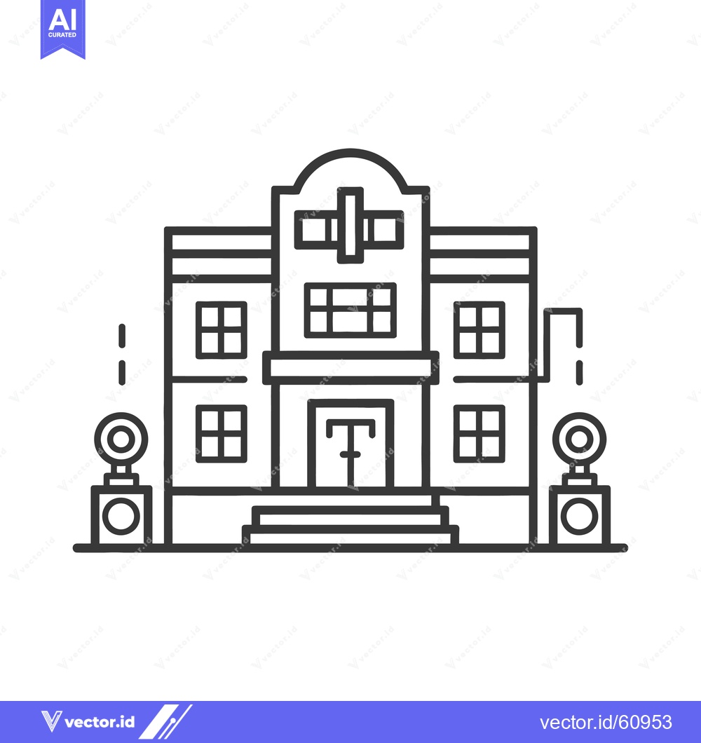 Premium Vector dari A Classic Style Building with Exterior Lighting