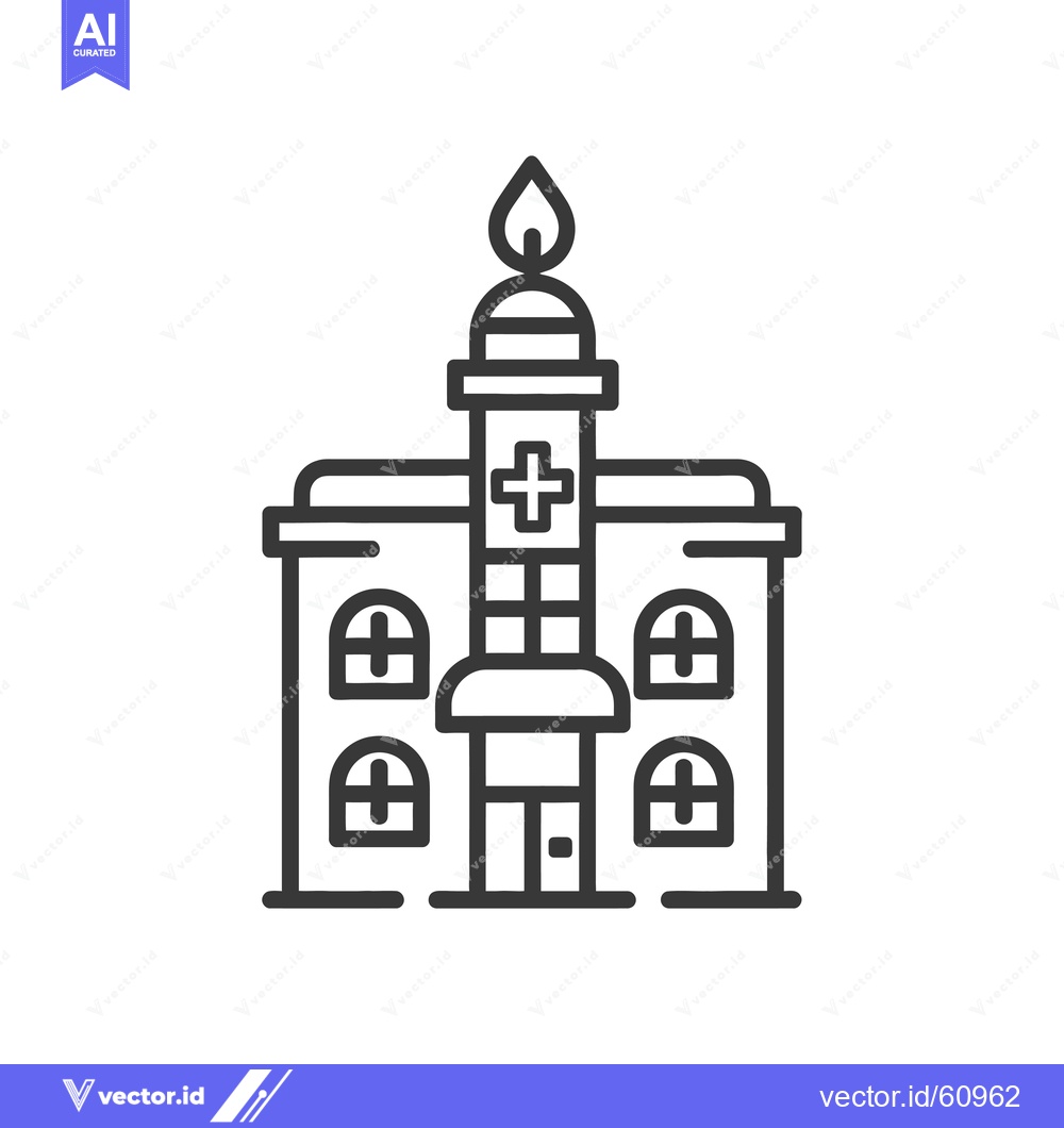 Premium Vector dari A Simple Line Drawing Of A Hospital Building