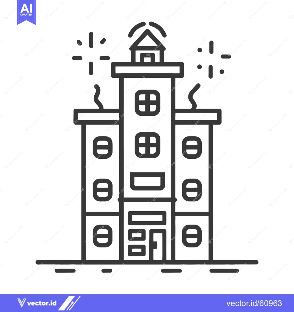 Premium Vector dari Line art illustration of a multi story building
