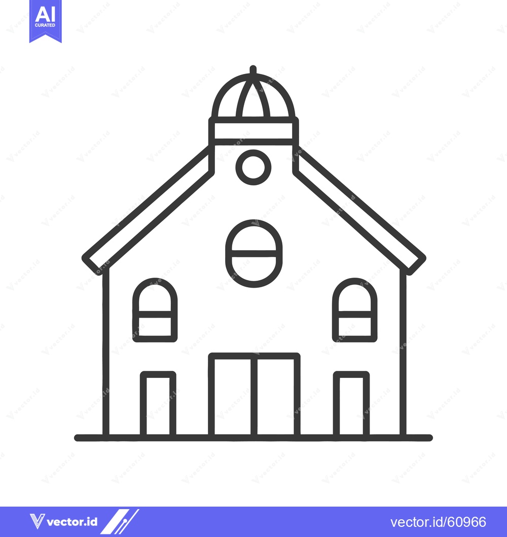 Premium Vector dari Simple Line Drawing Of A Dome Topped Building