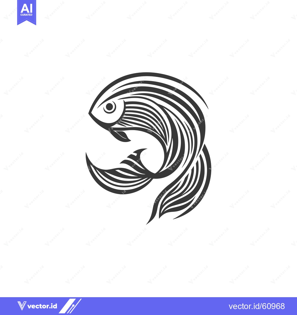 Premium Vector of Stylized Fish Design Abstract Aquatic Lifeform