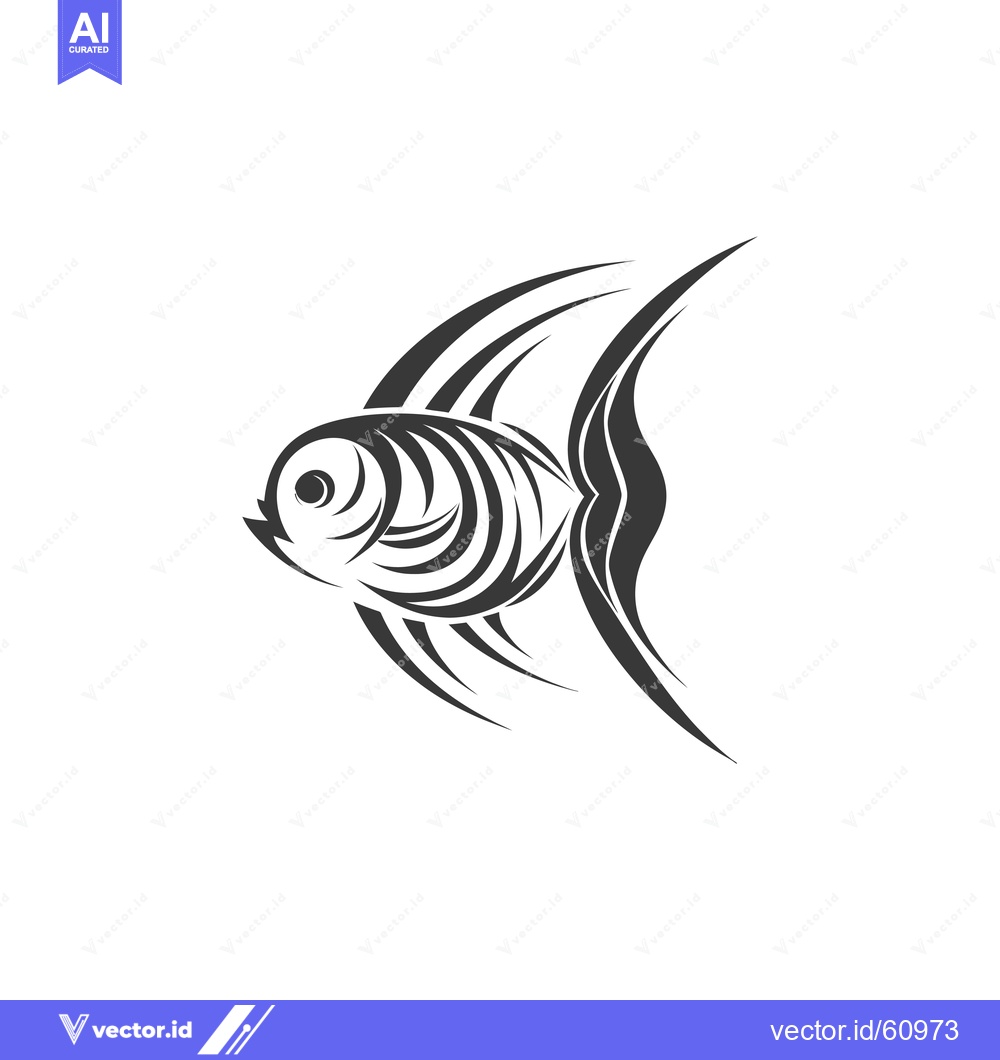 Premium Vector dari Stylized Angelfish Design Aquatic Life Illustration