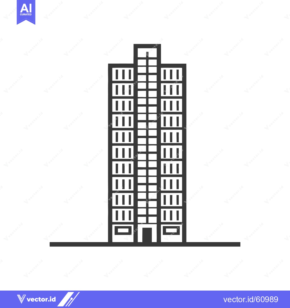 Premium Vector dari Modern Apartment Building Icon Minimalist Design