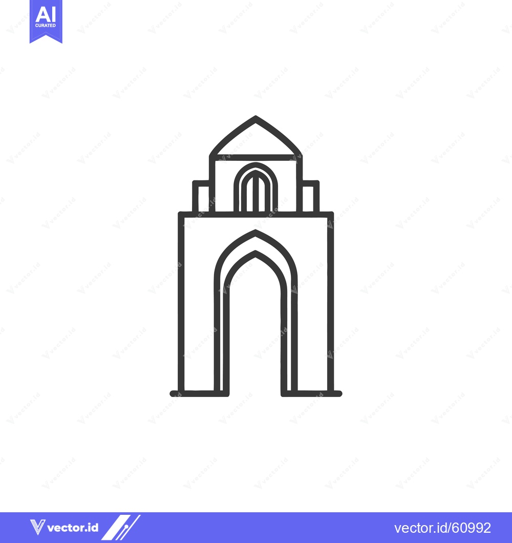 Premium Vector dari Line drawing of an elegant architectural monument