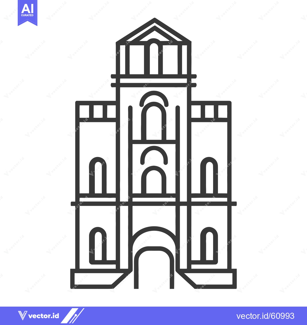 Premium Vector dari Elegant Building Architectural Line Drawing Design