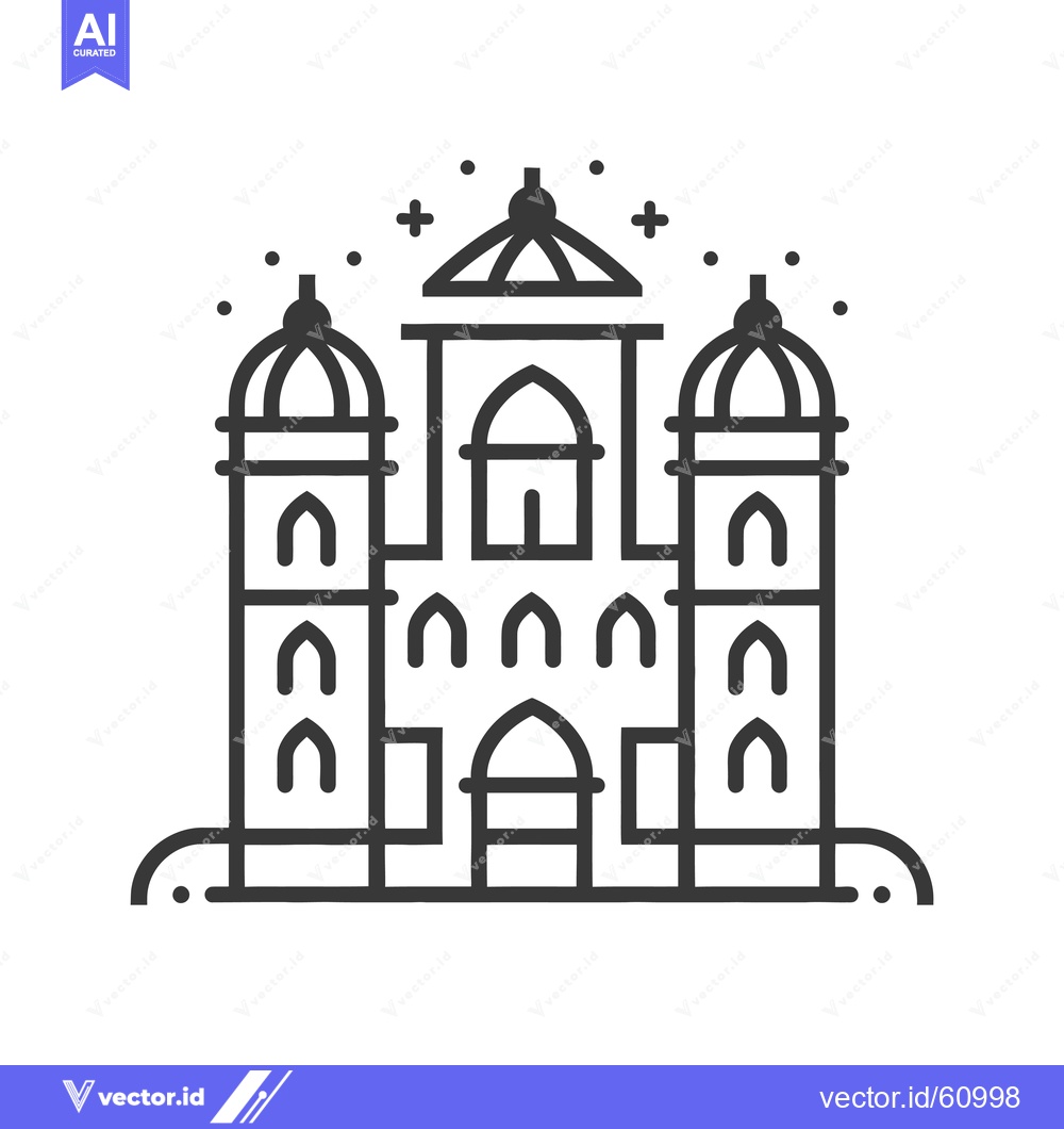 Premium Vector dari Elegant Three Towered Palace Architectural Design