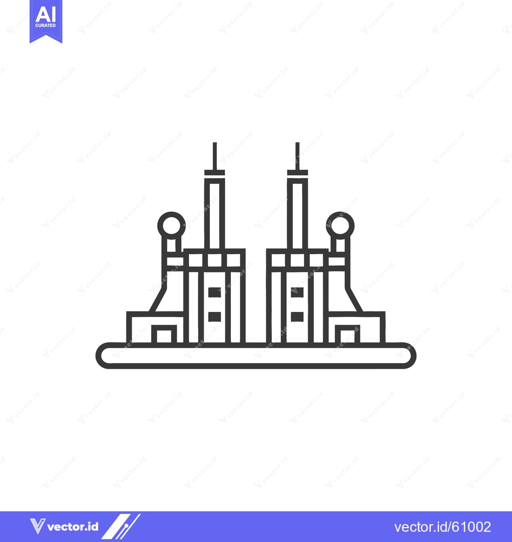 Premium Vector dari Twin Tower Power Plant Industrial Complex Design