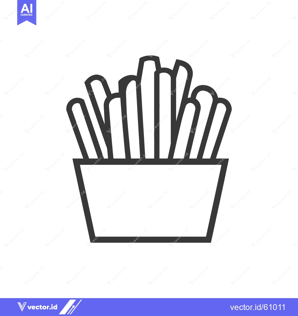 Premium Vector dari French Fries In A Simple Paper Container
