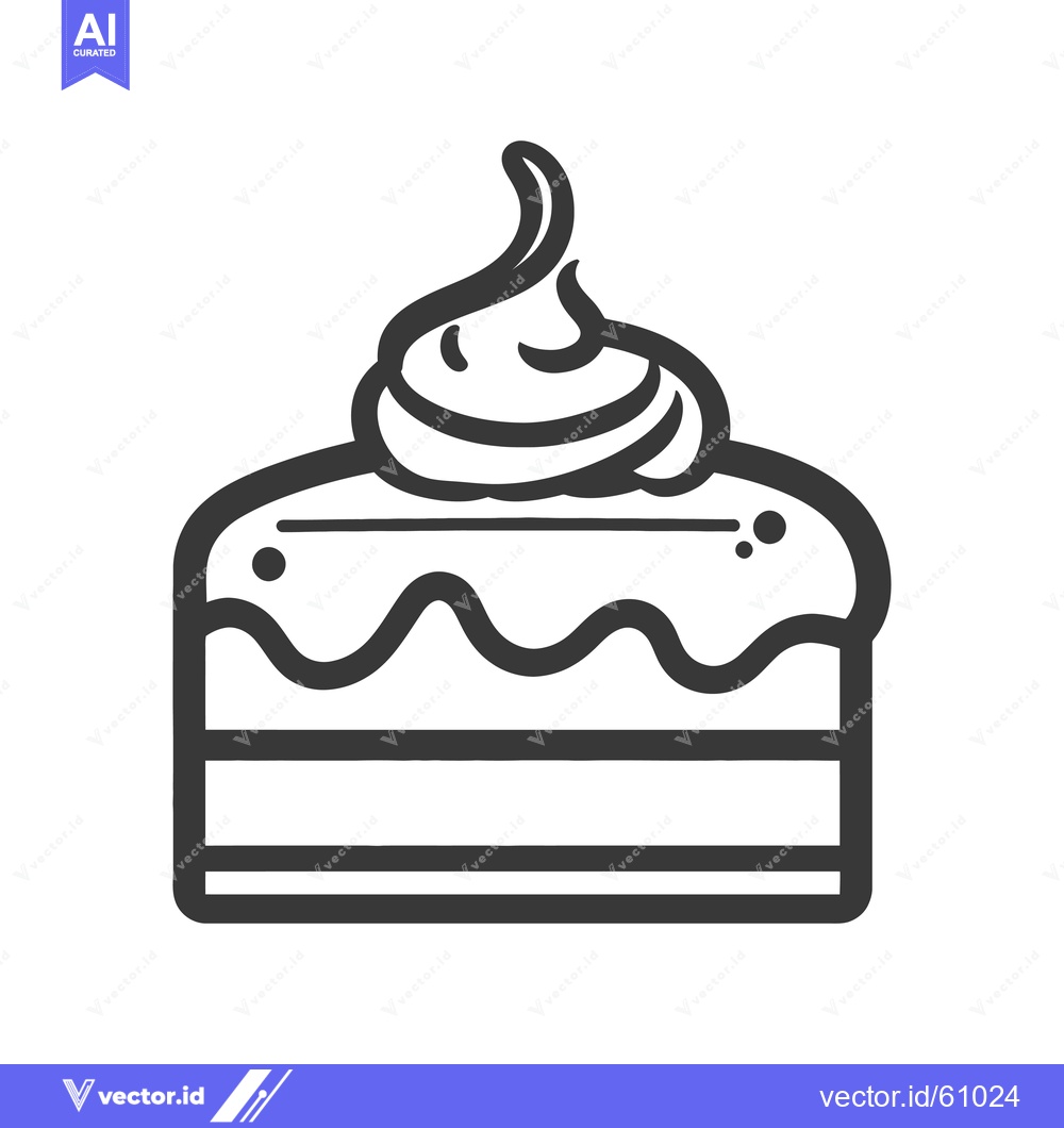 Premium Vector of Delicious Layered Cake With Creamy Swirl Topping