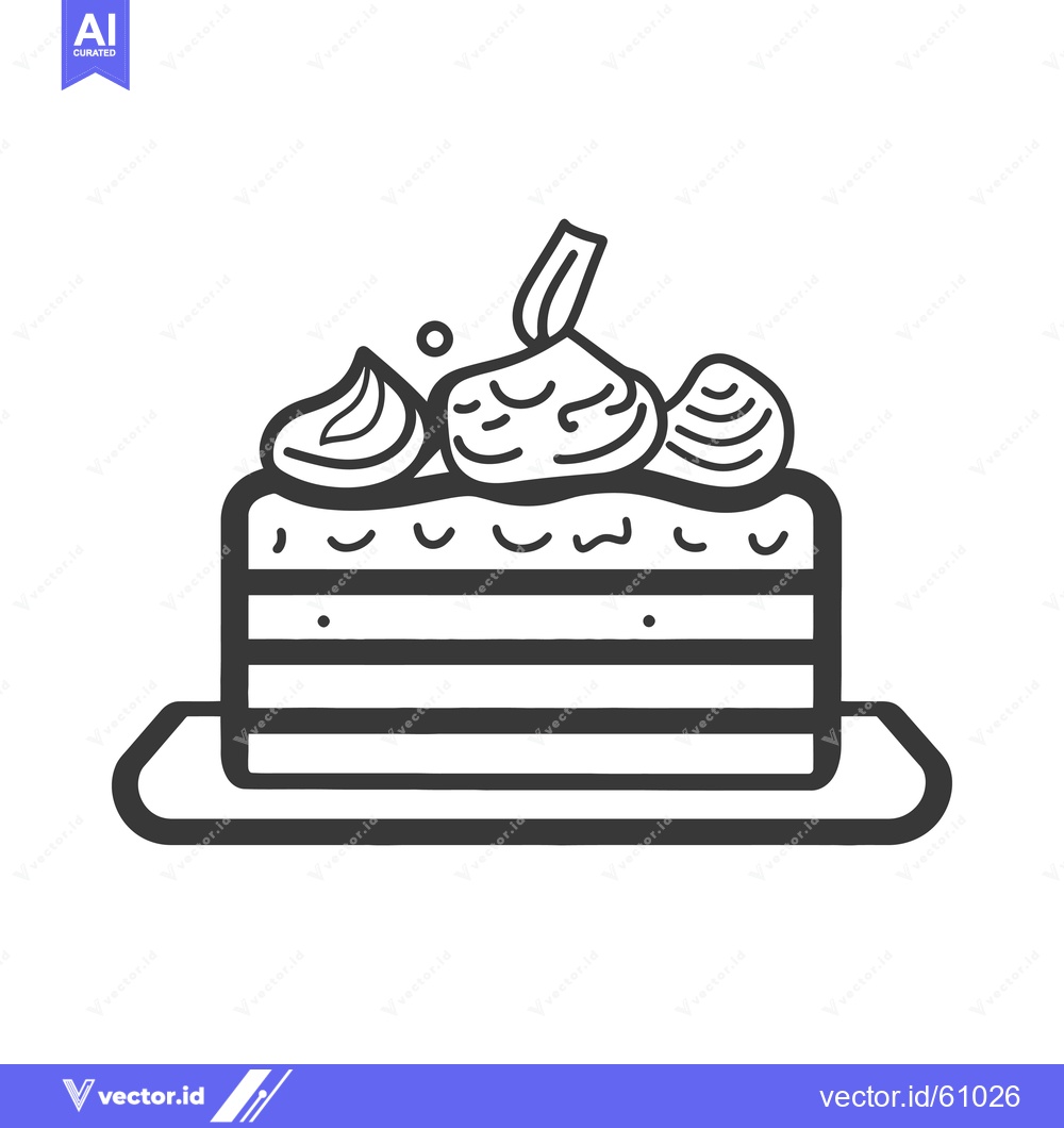 Premium Vector of Delicious layered cake with creamy frosting and garnish
