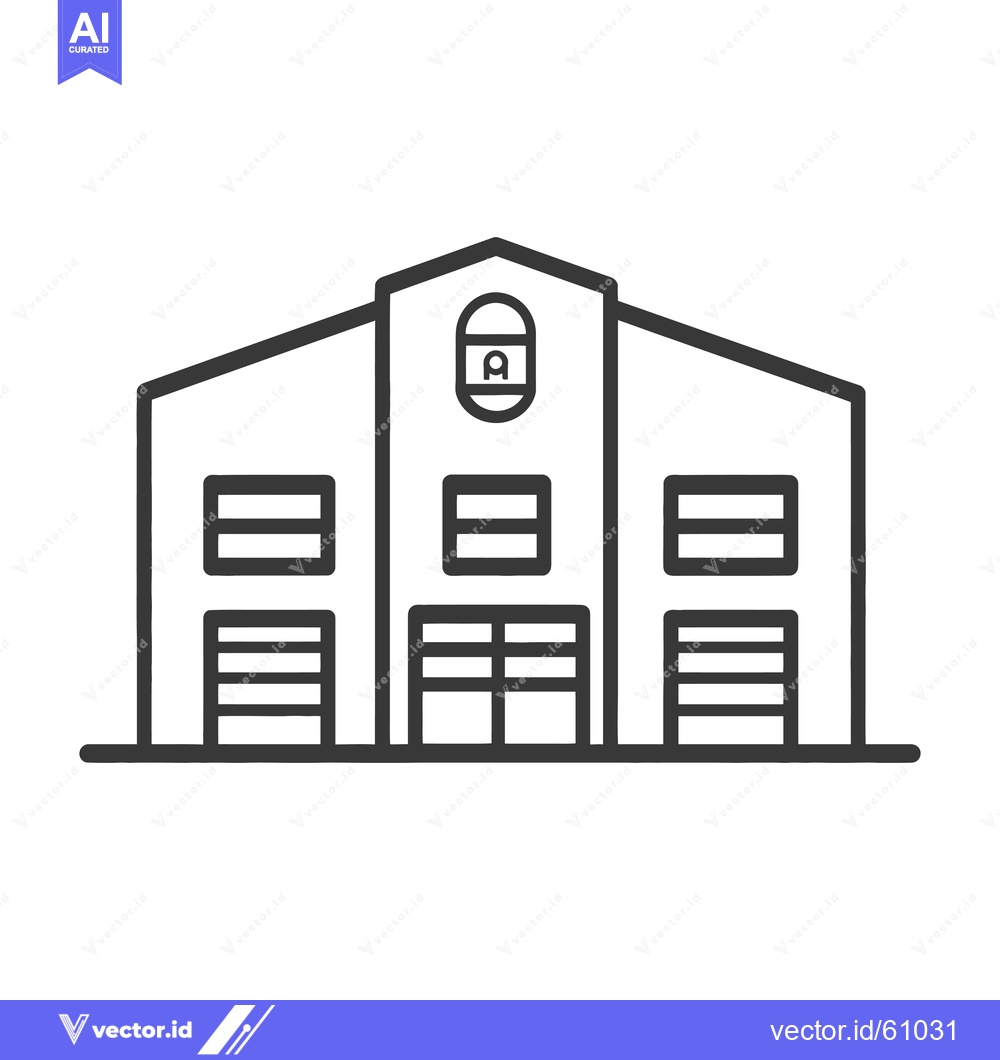 Premium Vector of Line drawing of a large commercial building