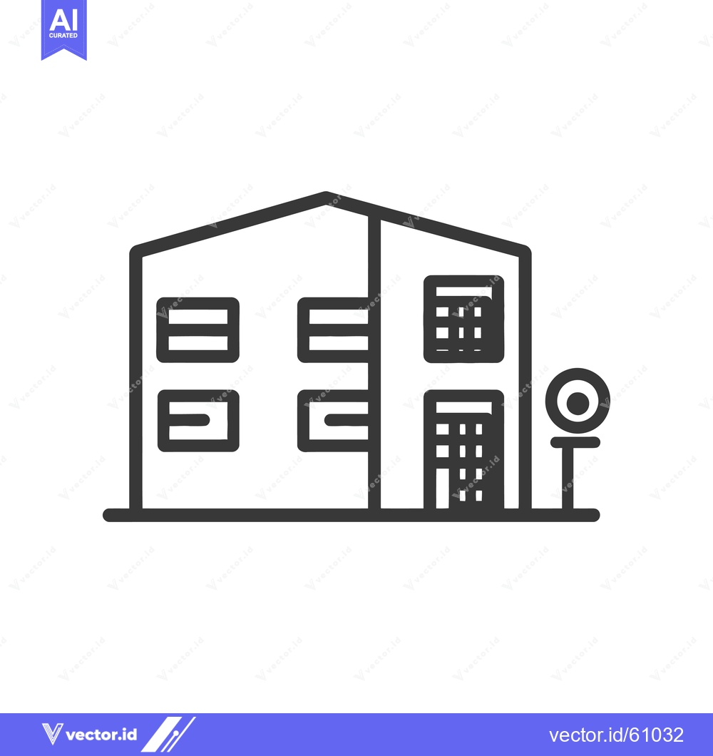 Premium Vector of Simple Line Drawing Of A Two Story House