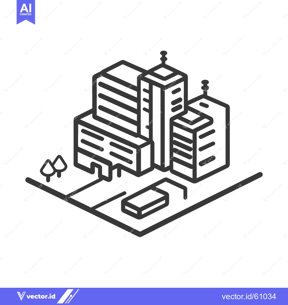 Premium Vector dari Isometric Illustration Of Modern City Buildings And Trees