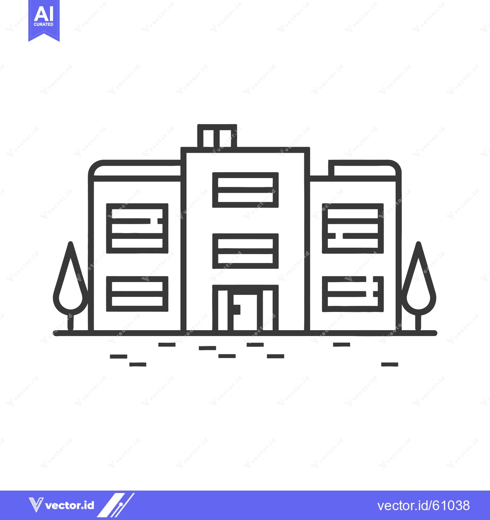 Premium Vector dari Modern Building Design With Trees Landscaping