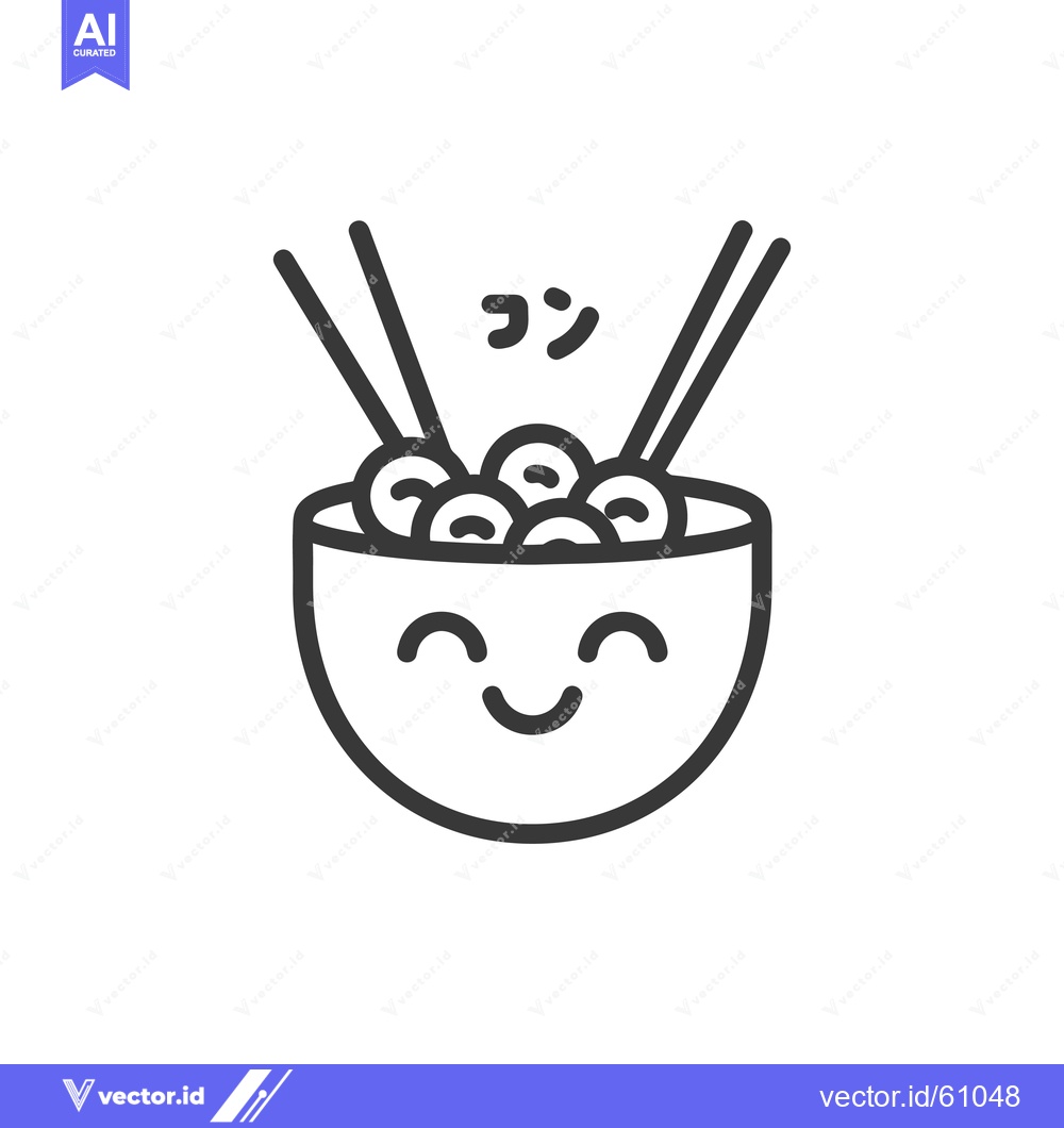 Premium Vector dari Happy Bowl of Noodles with Chopsticks