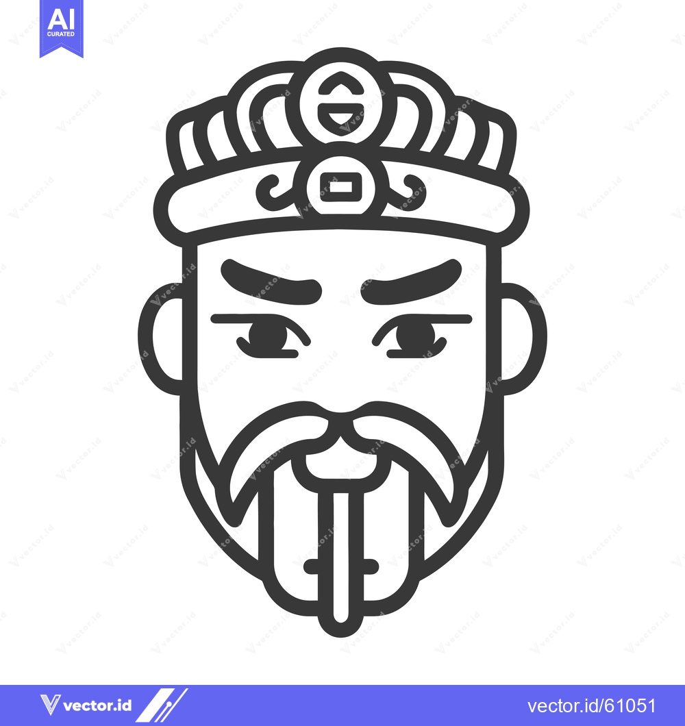 Premium Vector of Line art depiction of a Chinese emperor