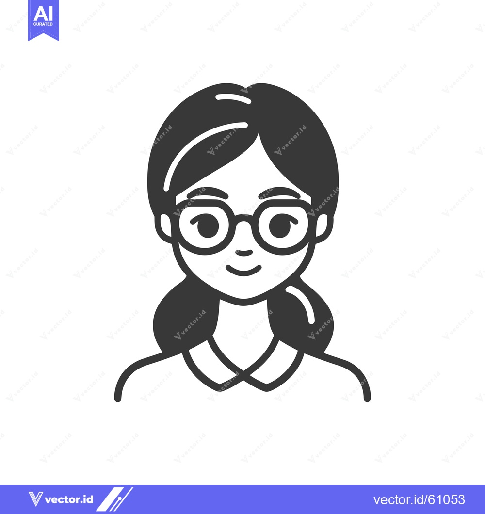 Premium Vector of A simple illustration of a woman wearing glasses