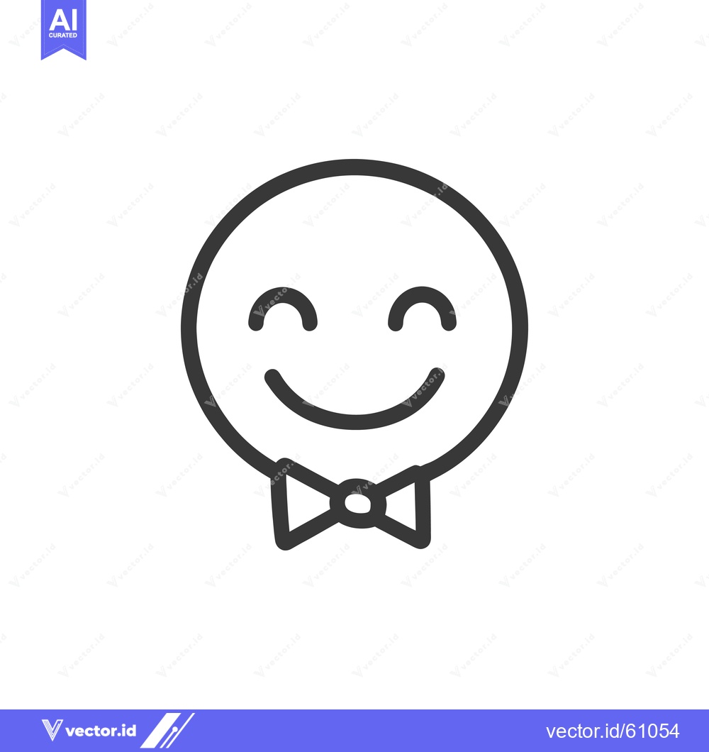 Premium Vector dari Happy Smiling Face Wearing a Bow Tie
