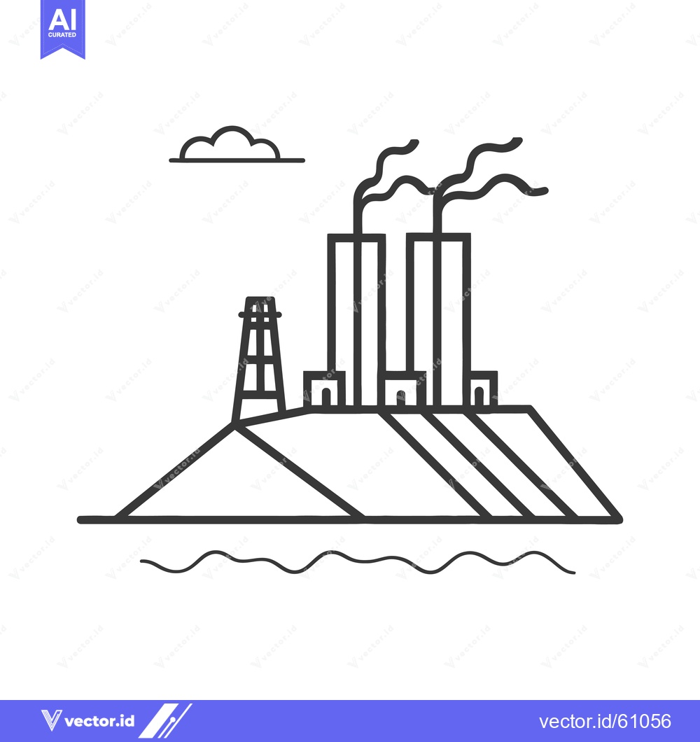 Premium Vector dari Industrial Landscape with Factories and a Hill