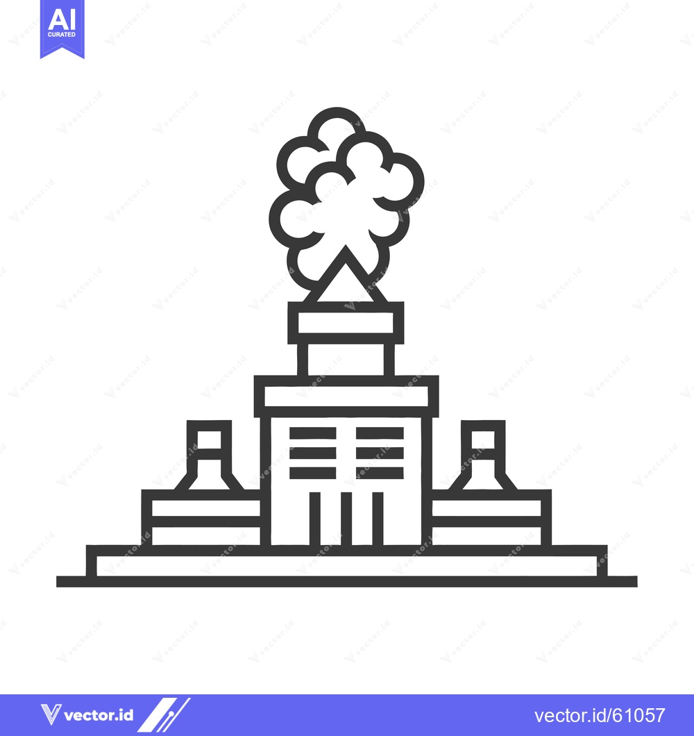 Premium Vector dari Industrial Power Plant Building Emits Smoke