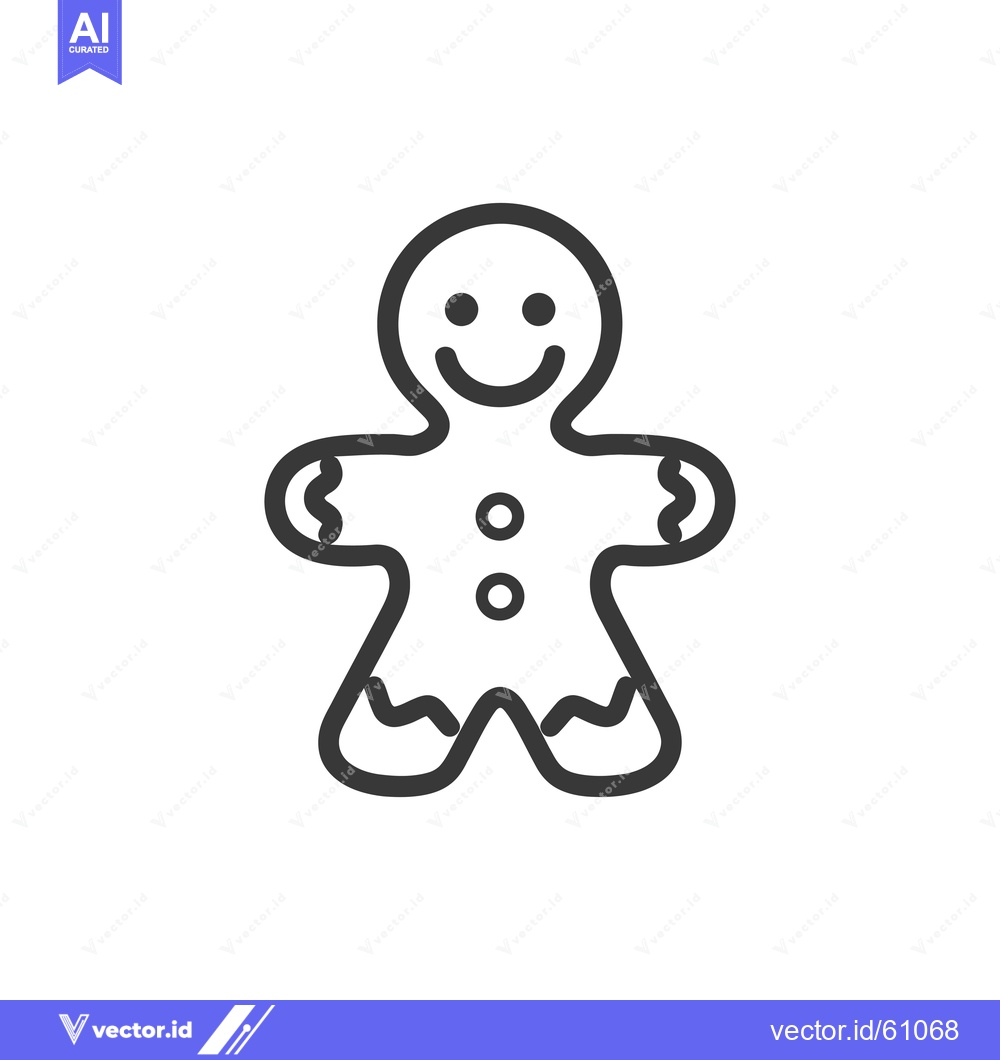 Premium Vector of A Smiling Gingerbread Man Cookie Illustration