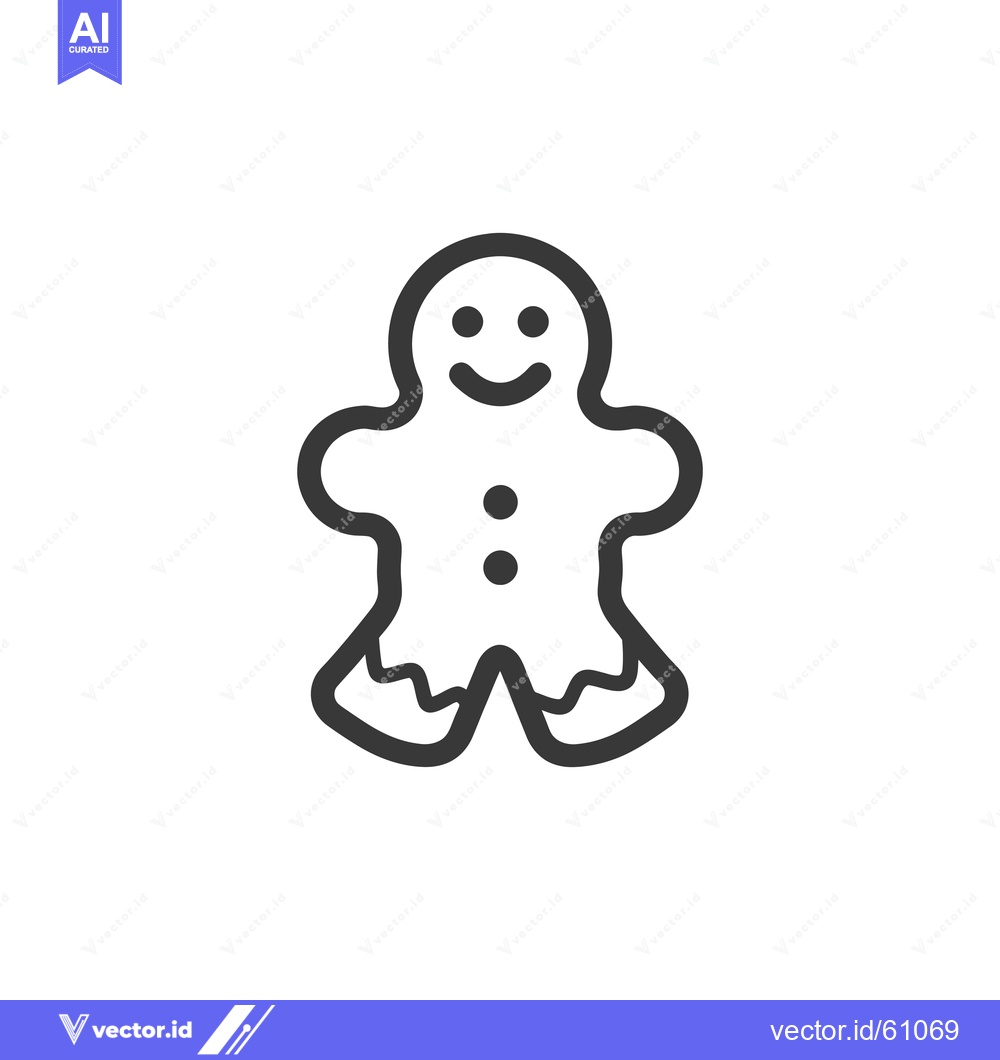Premium Vector dari Happy Gingerbread Man Cookie Illustration