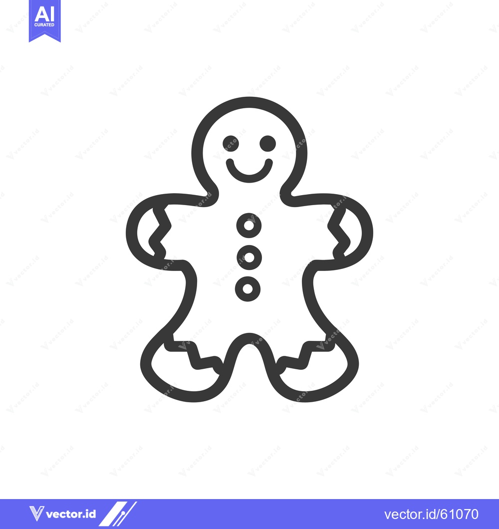 Premium Vector of A smiling gingerbread man cookie design