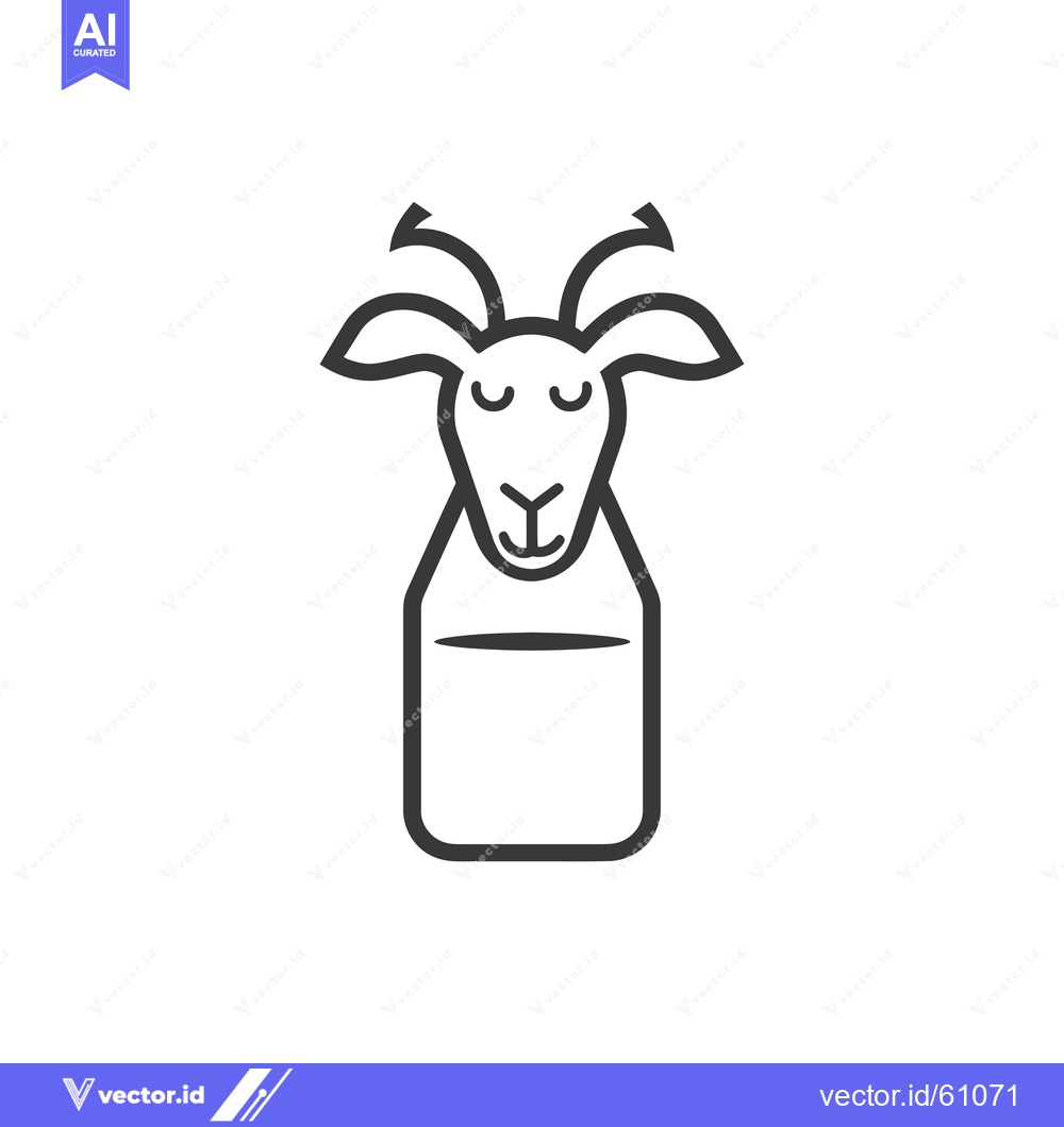 Premium Vector dari Goat head atop a milk carton design