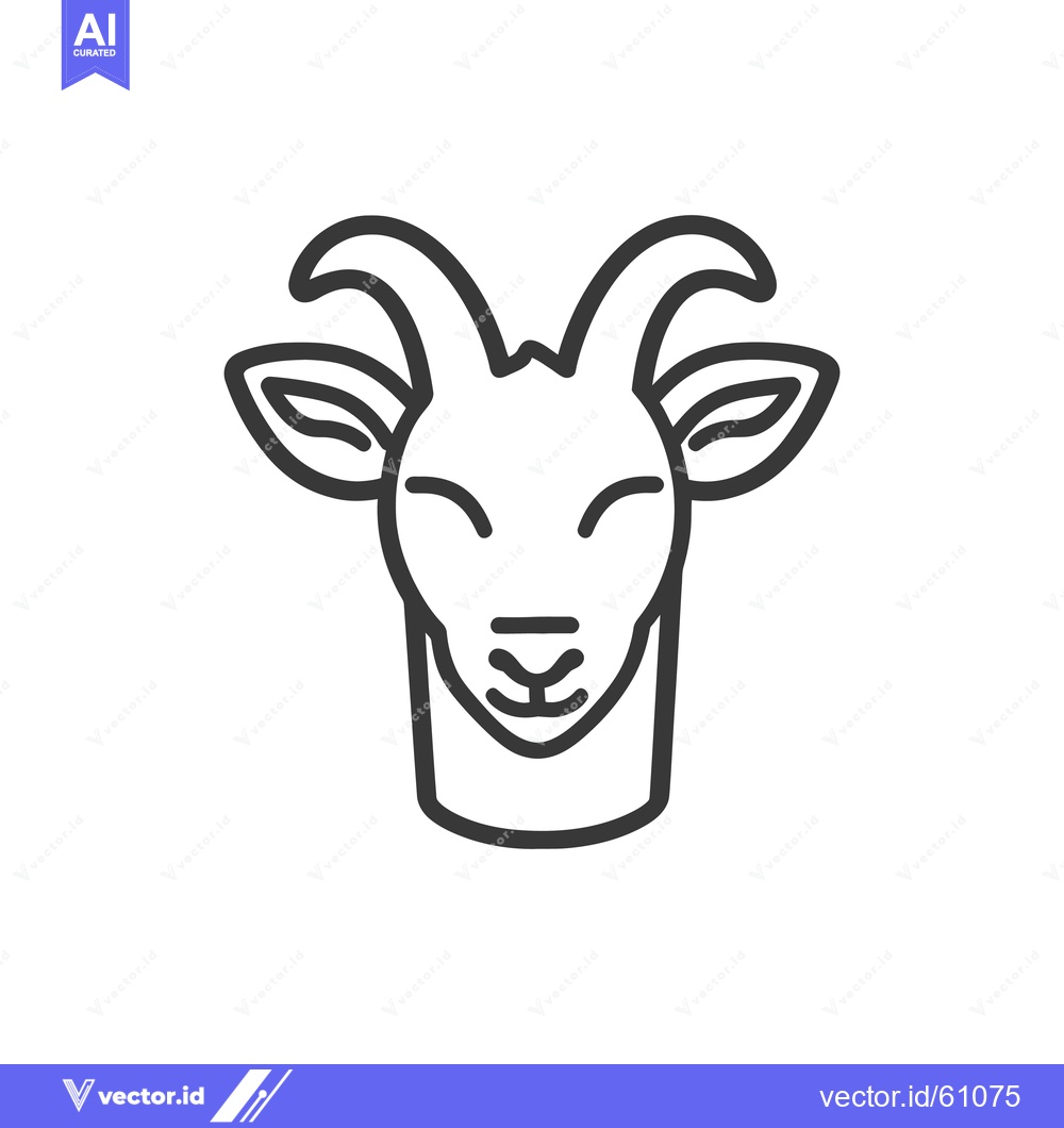 Premium Vector dari Line art drawing of a goats head