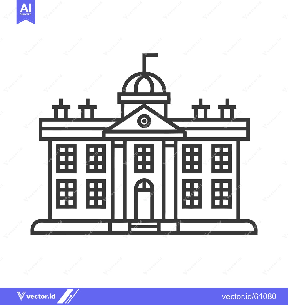 Premium Vector of A Line Drawing of a Grand Government Building