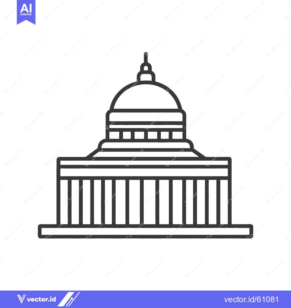 Premium Vector of Line art drawing of a government building