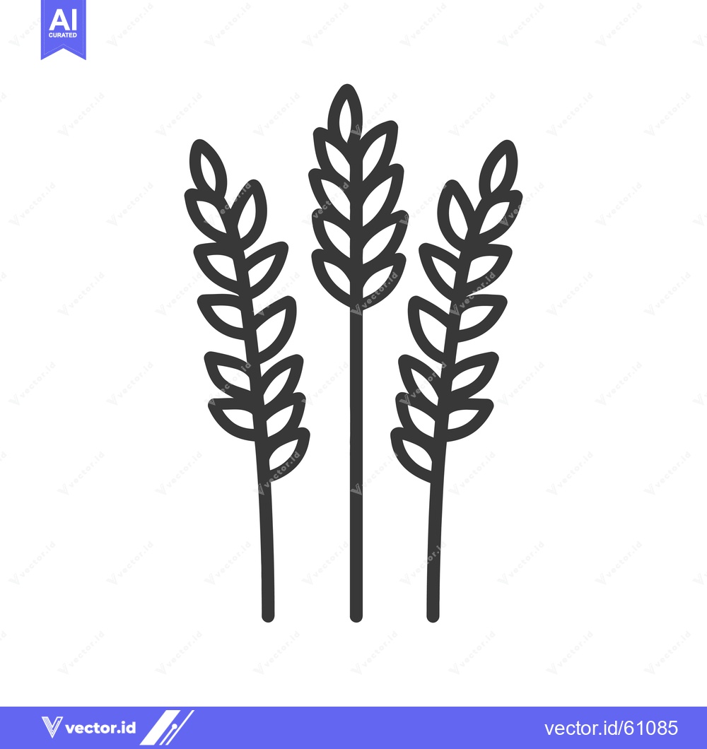 Premium Vector of Three stalks of wheat represent agriculture growth