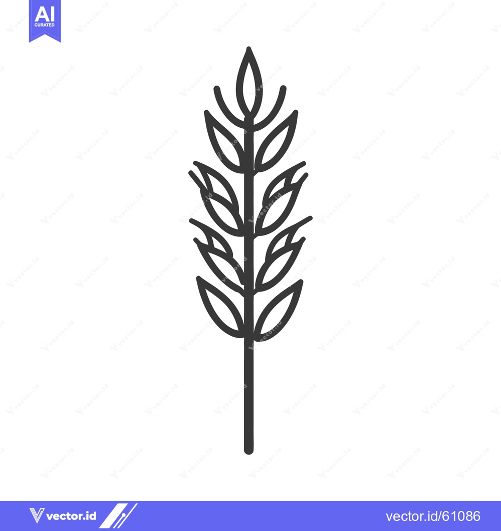 Premium Vector dari Simple Line Drawing Of A Wheat Plant