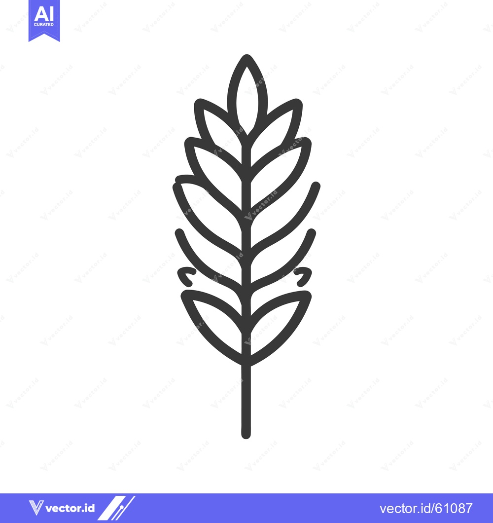 Premium Vector of Stylized Wheat Plant Graphic Design Element