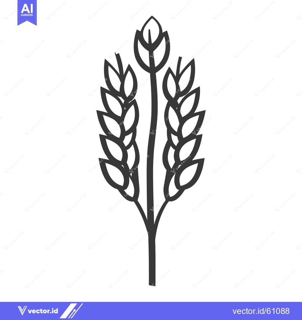 Premium Vector of A stylized graphic illustration of wheat stalks