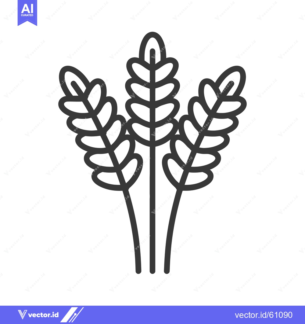 Premium Vector of Three stylized wheat stalks a simple design