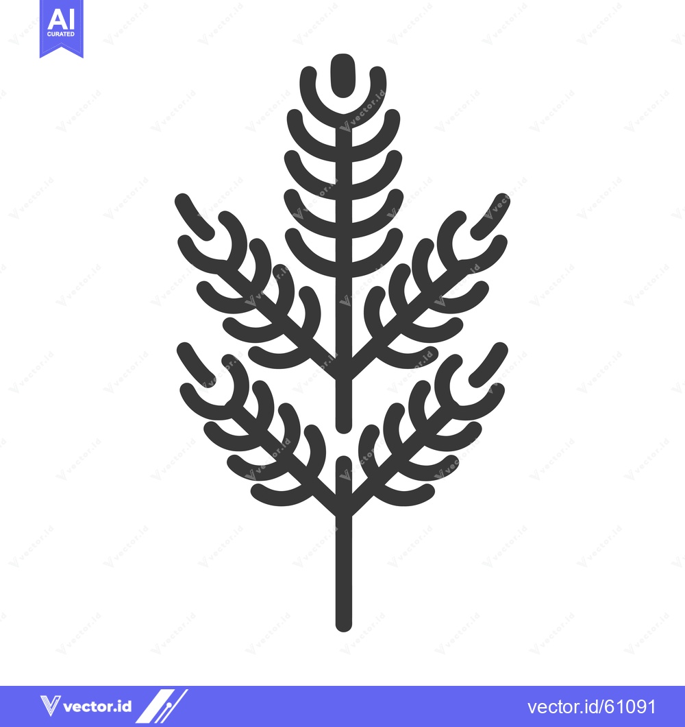 Premium Vector of Stylized Plant Illustration Showing Branch and Leaves