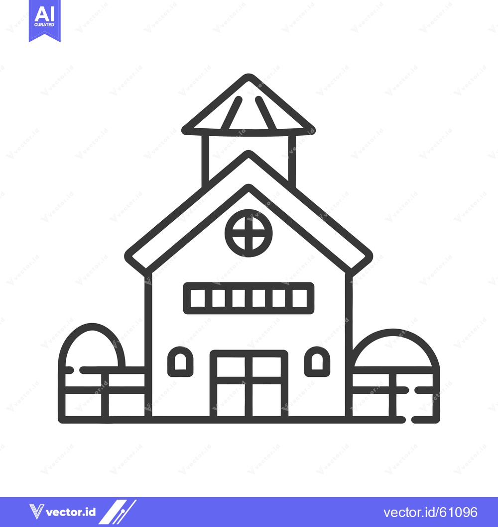 Premium Vector dari Line drawing of a building with attached silos
