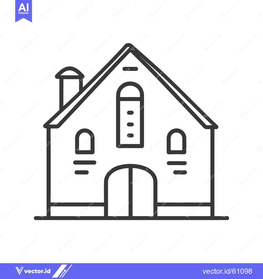 Premium Vector of Simple Line Drawing Of A Barn Building