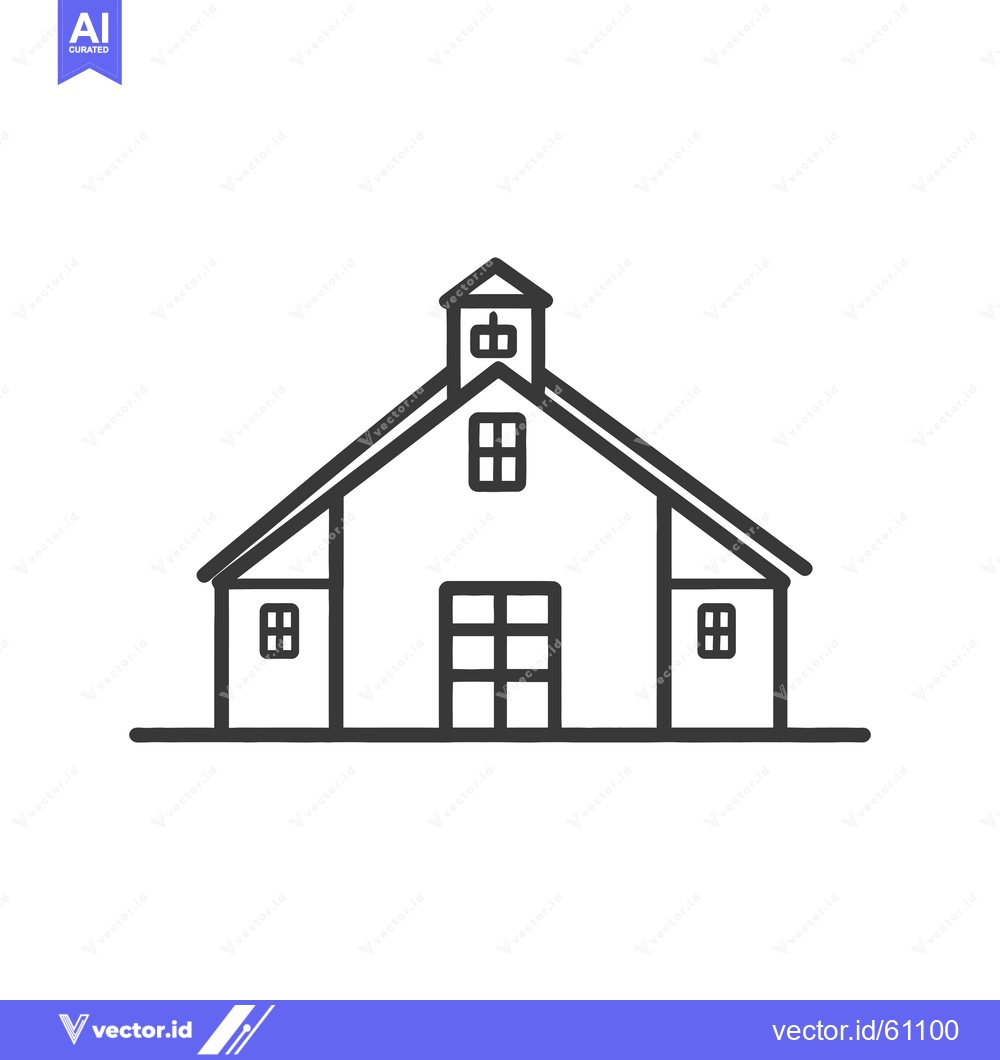 Premium Vector of Line drawing of a classic barn style building