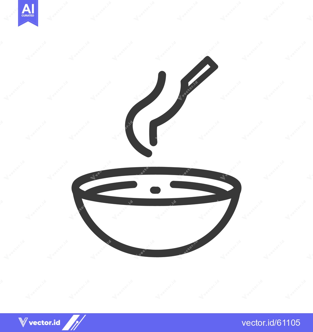 Premium Vector of The simple illustration of a bowl filled with hot soup