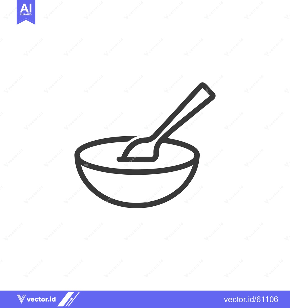 Premium Vector dari Simple illustration of a bowl and spoon ready for eating