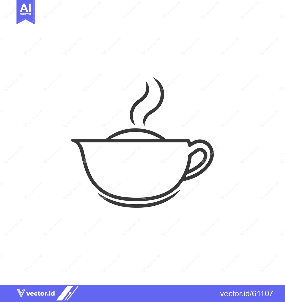 Premium Vector of A simple monochrome drawing of a steaming beverage cup